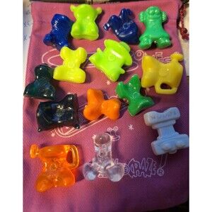 Crazy Bones Authentic Original Lot Of 14  with Coffin & Pouch  McDs Toy